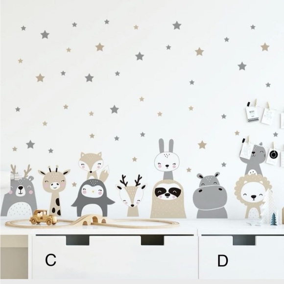 WALL DECALS Neutral Animal Friends Removable Wall Sticker For Baby & Kids - Picture 5 of 7
